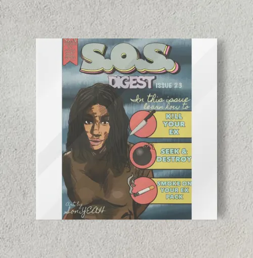 SOS by SZA retro fanart 8" x 8" Acrylic Poster