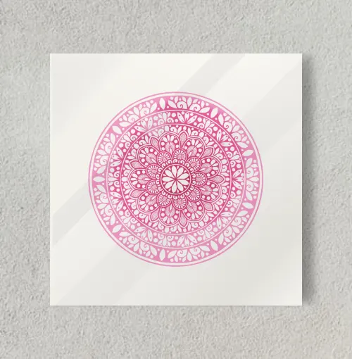 Pink Serenity Mandala 8" x 8" Acrylic Poster