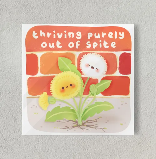 Cute kawaii thriving spite  8" x 8" Acrylic Poster