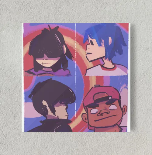 Gorillaz by spacemanstripes 8" x 8" Acrylic Poster