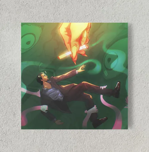 No Smoking 2007  8" x 8" Acrylic Poster