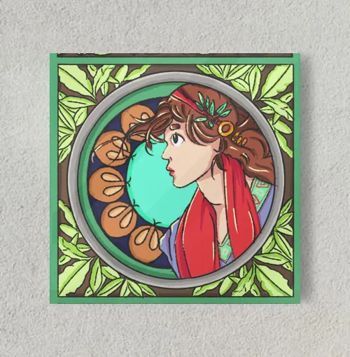 Art nouveau  8" x 8" Acrylic Poster