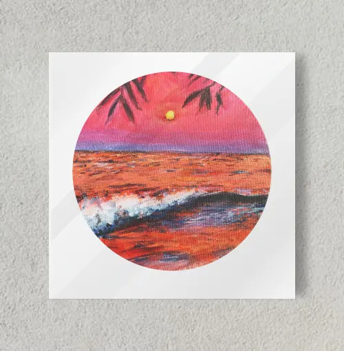 crimson shore 8" x 8" Acrylic Poster