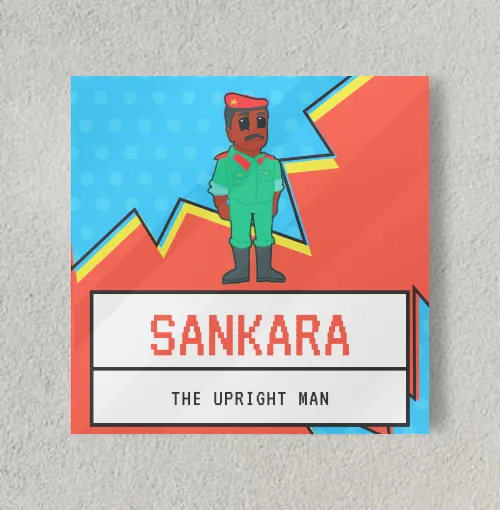 Thomas Sankara Africa Communist x Comics 8" x 8" Acrylic Poster