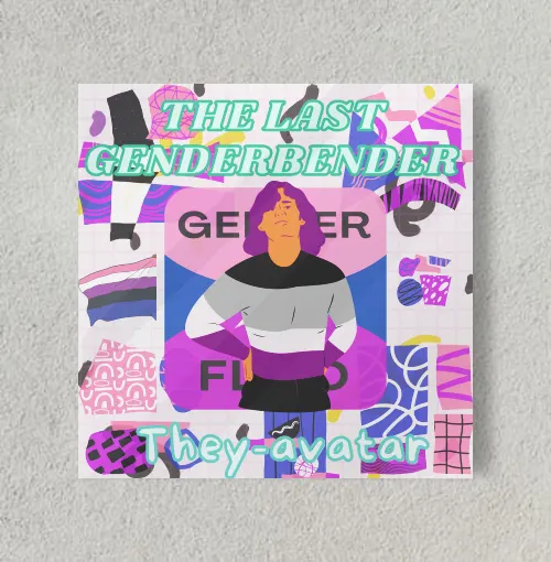Gender fluid pride trans non binary queer love 8" x 8" Acrylic Poster