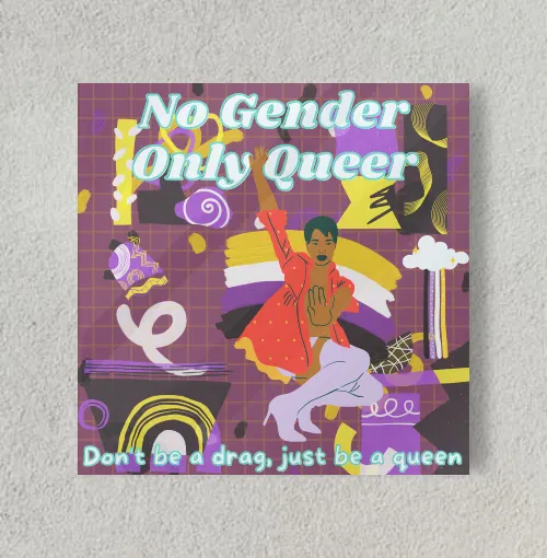 Queer Gender non binary pride transgender rights 8" x 8" Acrylic Poster
