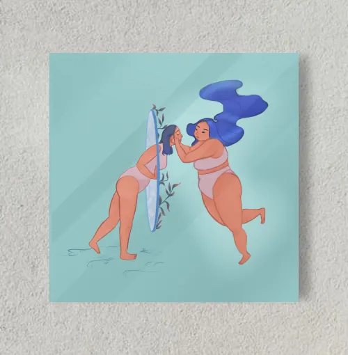 Dysmorphia lies. Accept your body 8" x 8" Acrylic Poster