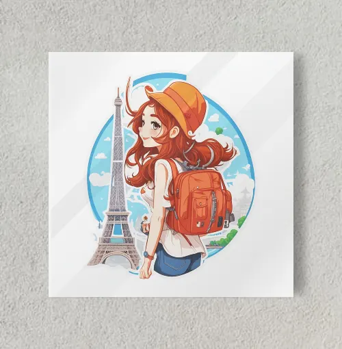 Cute Traveler 8" x 8" Acrylic Poster