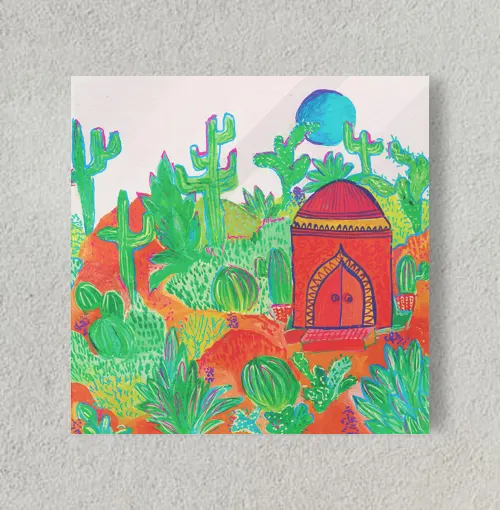  Fantasy Desert Landscapes 8" x 8" Acrylic Poster