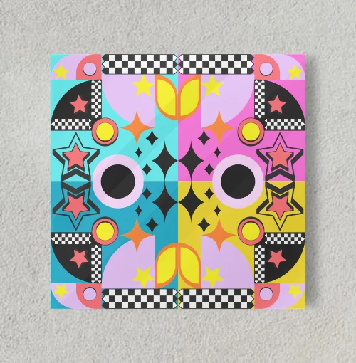 Pop goes geometry  8" x 8" Acrylic Poster