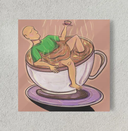 Chai tea latte 8" x 8" Acrylic Poster