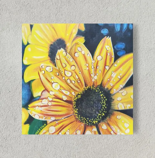 Sunflower  8" x 8" Acrylic Poster