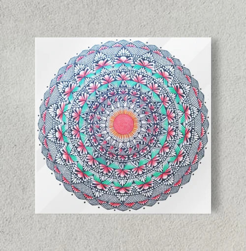 Floral Mandala 8" x 8" Acrylic Poster
