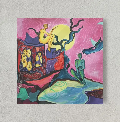 "i still wake up with things to tell you" 8" x 8" Acrylic Poster