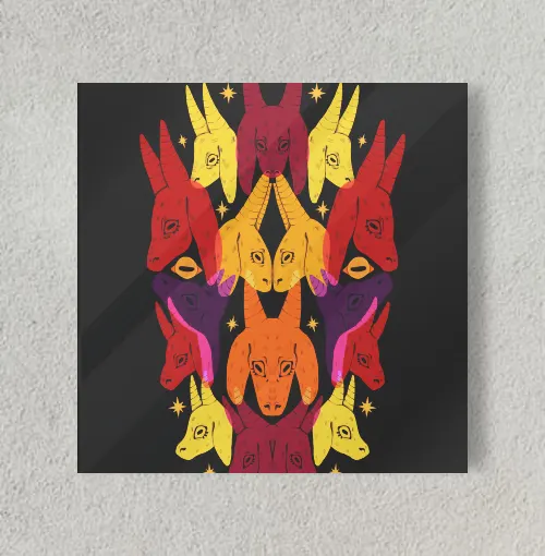 Goat Demon 8" x 8" Acrylic Poster
