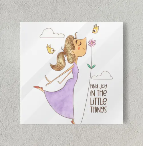 find joy in little things 8" x 8" Acrylic Poster