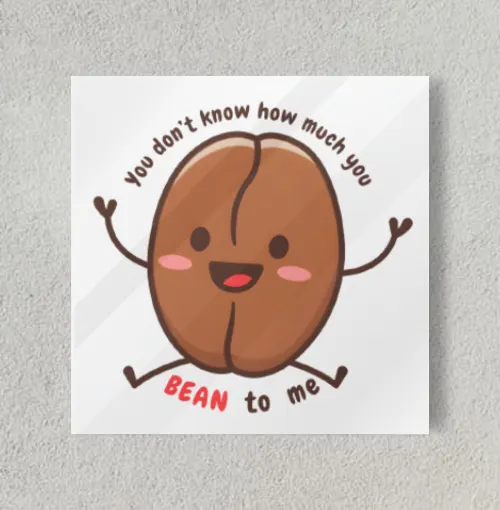 Cute Coffee Pun T-Shirt 8" x 8" Acrylic Poster