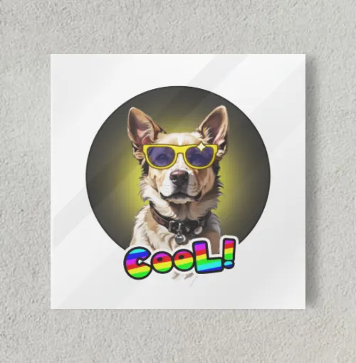 Cool Doggy  8" x 8" Acrylic Poster