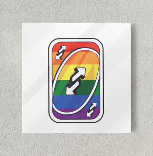 Uno Reverse Card Pride 8" x 8" Acrylic Poster