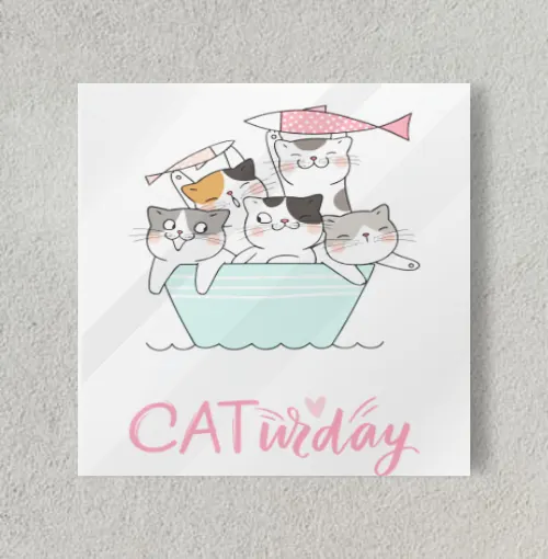 Caturday 8" x 8" Acrylic Poster