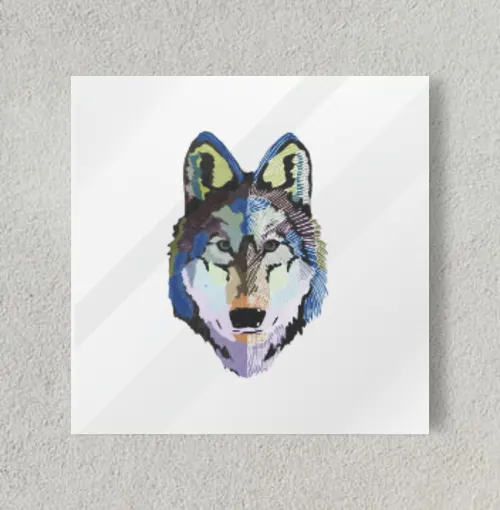 Wolf zentangle  8" x 8" Acrylic Poster