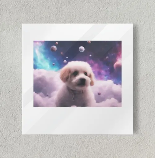 Doggy in space 8" x 8" Acrylic Poster