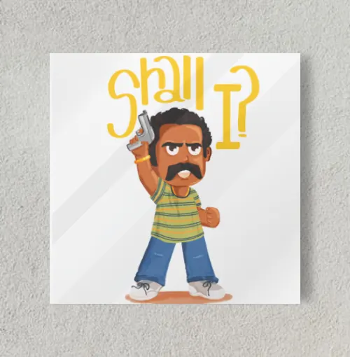 Amban Aavesham character tee  8" x 8" Acrylic Poster