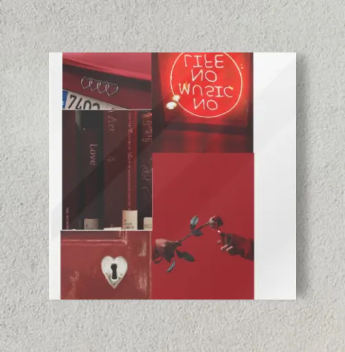Red aesthetic  8" x 8" Acrylic Poster