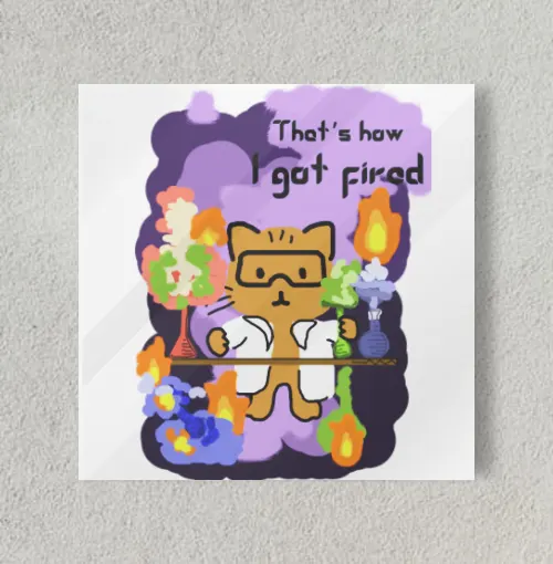 Chemist cat 8" x 8" Acrylic Poster