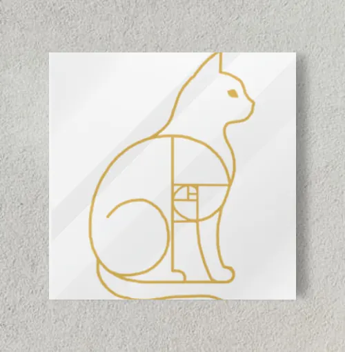 Fibonacci Cat Golden Ratio Art 8" x 8" Acrylic Poster