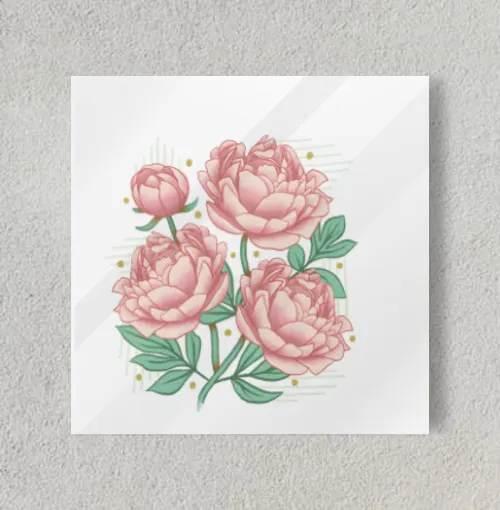 Pink peonies 8" x 8" Acrylic Poster