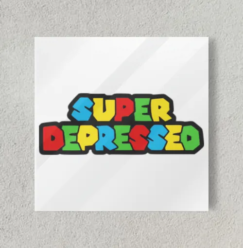 Super Depresseo 8" x 8" Acrylic Poster