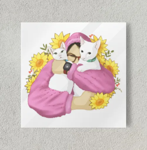 Cat Lady 8" x 8" Acrylic Poster