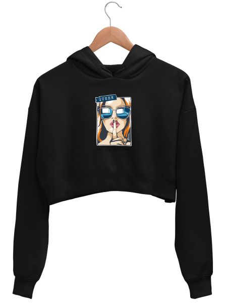 Girls Attitude _Girl Queen Crop Hoodie