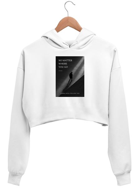 No Matter Where to go Crop Hoodie