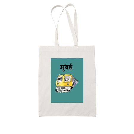 Mumbai (HINDI) White Tote Bag