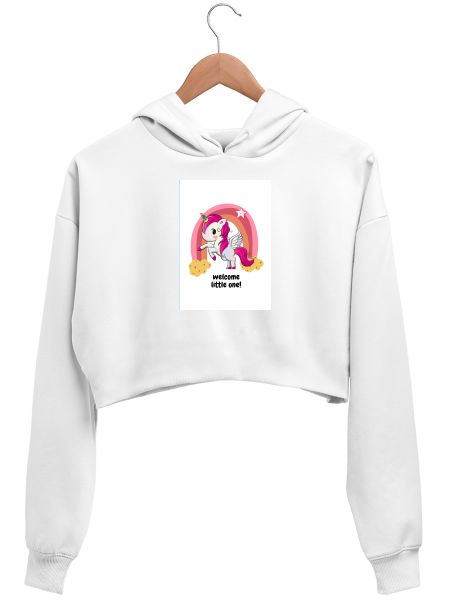 Unicorn note book  Crop Hoodie