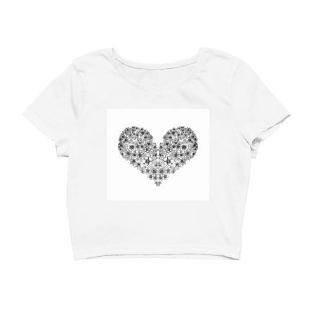 A flower heart  Crop Top