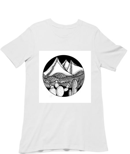 Mountains and cactus Classic T-Shirt
