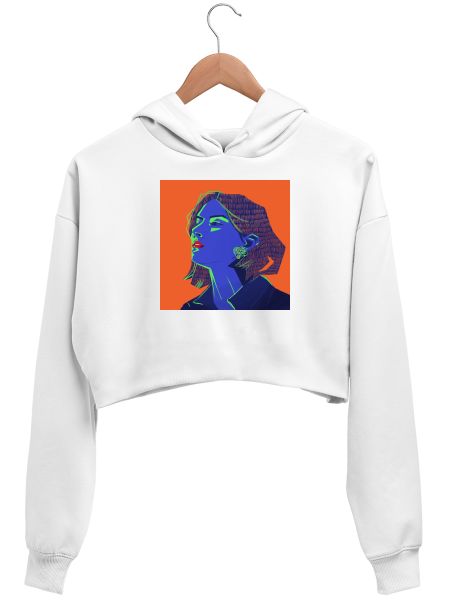 Vibrant Portraits Crop Hoodie