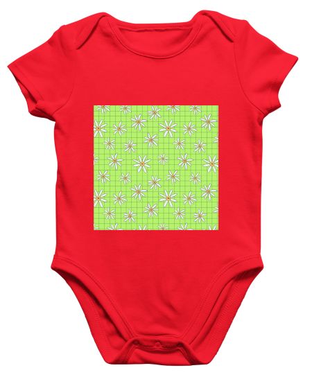 Floral grid print pattern Onesie