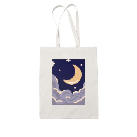 Pixel moon White Tote Bag