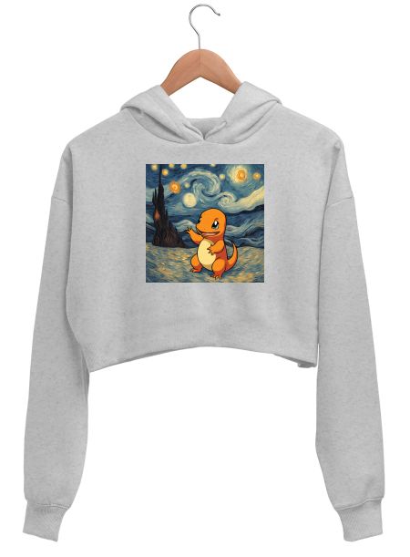 Charmander - Van Gogh Crop Hoodie