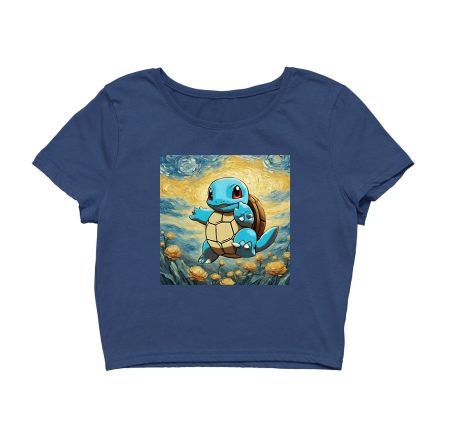 Squirtle - Van Gogh Crop Top