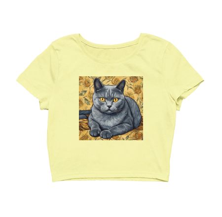 British Shorthair - Van Gogh Crop Top