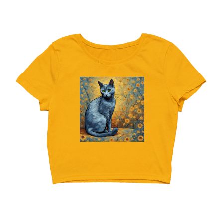 Russian Blue - Van Gogh Crop Top