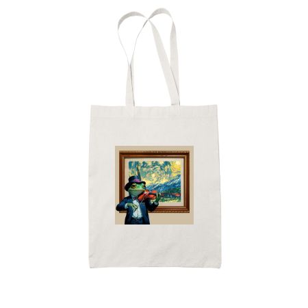 Frog with a Violin White Tote Bag