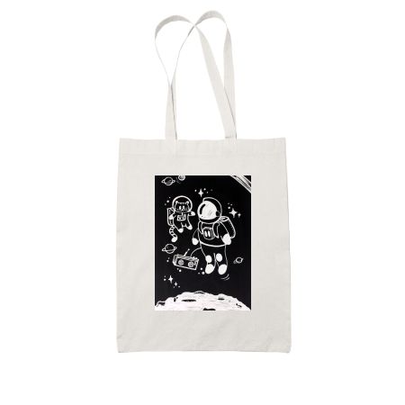 The astronaut and kitty  Tote Bag