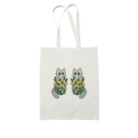 Floral cats aesthetic Tote Bag