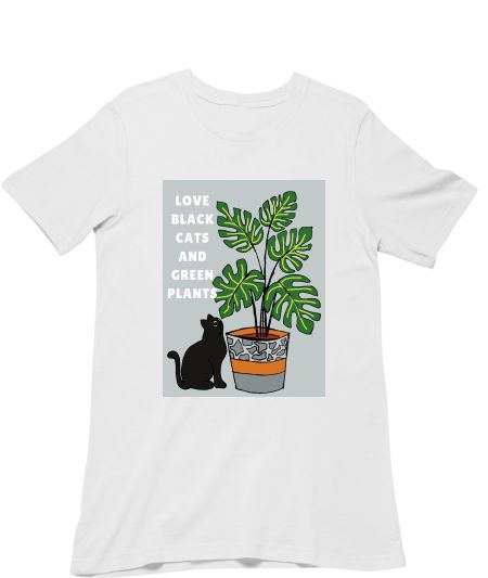 Cat and plant Classic T-Shirt